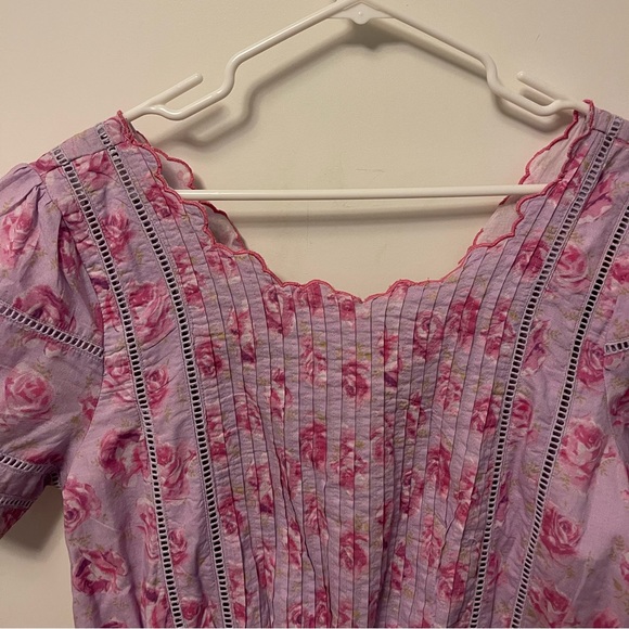 LoveShackFancy Mavis Mini Dress in Lilac Fusion, Size Large - Picture 4 of 9